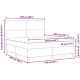  Osnovni krevet s madracem tamno siva 160x200 cm kordurojska tkanina | shoptok.hr