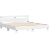  Okvir kreveta s uzglavljem bijeli 200x200 cm konstruirano drvo | shoptok.hr
