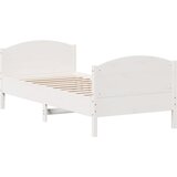  The Living Store Posteljni okvir brez vzmetnice bel 75x190 cm trdna borovina - Posteljni Okvir, (21498170) | Shoptok.si