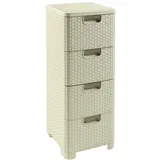 krem plastični visok kupaonski ormarić 33x79 cm rattan –