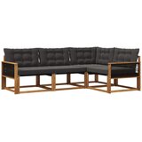 vidaXL Zunanja garnitura za sedenje z blazino 4 pcs Naravna in črna, (5000273179) | Shoptok.si