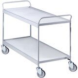  servirni voziček, nakladalna površina 990 x 545 mm, nosilnost 150 kg, 2 nivoja, 4 vrtljiva kolesa | Shoptok.si