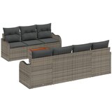 vidaXL 8 komada vrtni set sofa s jastučićima siva poli ratan akacija, 2-sjedalna vrtna sofa s jastučićima siva poli ratan Cijene
