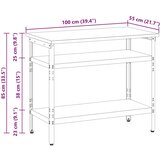  Radni Stol Siva 100 x 55 x 85 cm Čelik s prahom premazan | shoptok.hr