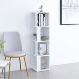 vidaXL Kotna omarica visok sijaj bela 33x33x132 cm iverna plošča | Shoptok.si