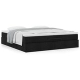 vidaXL Otomanski okvir kreveta s madracima crni 200x200cm od tkanine | shoptok.hr