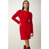  Women's Red Corded A-Line Knitwear Dress | Shoptok.si