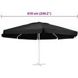  Zamjenska tkanina za vrtni suncobran crna 610 cm | shoptok.hr