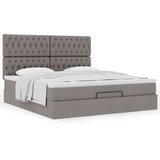 vidaXL Otomanski krevet s madracem smeđesivi 160x200cm od tkanine | shoptok.hr