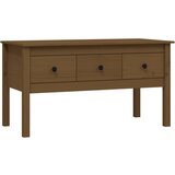 Maison Chic Klubska mizica - kavna mizica - Nizka mizica medeno rjava 102x49x55 cm trdna borovina, (21755133) | Shoptok.si