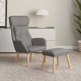 The Living Store Stol za sproščanje s stolčkom za noge svetlo sivo blago - Stol Za Sproščanje S Stolčkom Za Noge, (21485266) | Shoptok.si