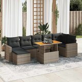 Maison Chic Seti vrtnega pohištva - Vrtna garnitura - Vrtni pohištvo set 8-delna z blazinami siv poli ratan, (21799838) | Shoptok.si