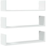 vidaXL Stenska polica 3 kosi bela 80x18x18 cm inženirski les | Shoptok.si