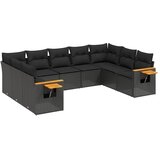  9-dijelni set vrtnih sofa s jastucima crni od poliratana | shoptok.hr