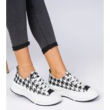 Gemre White and black women's fabric sneakers Katerin Cene