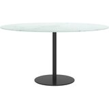 Stolna ploča bijela Ø 80 x 1 cm staklena s mramornim uzorkom | Eponuda.com
