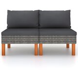 Maison Chic Sredinski kavč - Sofa - Kanapei 2 kosa poli ratan in trden evkaliptusov les, (21727942) | Shoptok.si