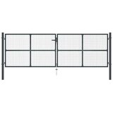 vidaXL Mrežasta vrtna vrata pocinkano jeklo 400x175 cm siva | Shoptok.si