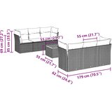  7-dijelni set vrtnih sofa od poliratana s jastucima sivi | shoptok.hr