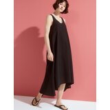 Reserved Pamučna midi haljina - crno | shoptok.hr