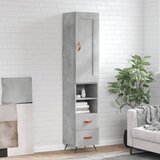 vidaXL Visoka komoda siva betona 34 5x34x180 cm od konstruiranog drva | shoptok.hr