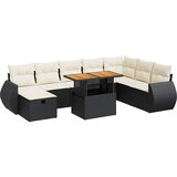  9-dijelni set vrtnih sofa s jastucima crni od poliratana bagrem | shoptok.hr