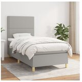  Box spring postelja z vzmetnico svetlo siva 90x190 cm blago | Shoptok.si