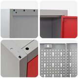  Set radnog ormara i ploče za odlaganje od 8 dijelova - Crveni MDF i metal Slike
