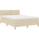 vidaXL Krevet s kutijom s madracem Krem 140x200 cm Tkanina | shoptok.hr