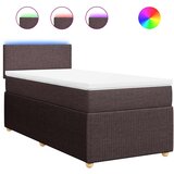  Krevet s oprugama i madracem tamnosmeđi 100 x 200 cm od tkanine | shoptok.hr