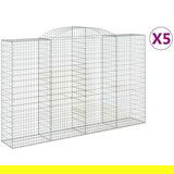  Lučne gabionske košare 5 kom 300x50x180/200cm pocinčano željezo | shoptok.hr