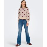 JDY Pulover 'ROMANCE' kremna / kit / vinsko rdeča | Shoptok.si