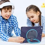 NIKCORP Ovitek za Samsung Galaxy Tab A7 s stojalom, naramnim pasom in ročajem, trislojna zaščita pred udarci, moder, moder, (5000139131) | Shoptok.si