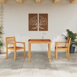  Vrtni set za objed 3 kom. Smeđa Čvrsto drvo akacije 85 x 85 x 75 cm | Shoptok.si