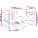  2-dijelni set vrtnih sofa s jastucima voštano smeđi od borovine | shoptok.hr