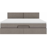  Otomanski krevet s madracem i LED smeđesivi 180x200 cm tkanine | shoptok.hr