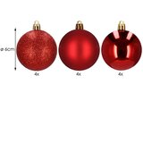 Set Božićnih kuglica 6 cm, crvene - 12 komada | shoptok.hr