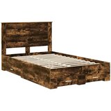  Krevetna konstrukcija s ladicama Dimljeni hrast 135 x 190 cm | shoptok.hr
