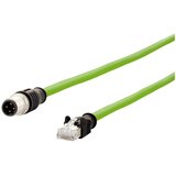 Metz Connect 142M4D15010 M12 omrežni kabel CAT5e S/UTP 1 m zelena PUR plašč, kislinsko odporen, odporen na ozon, UV odporen, primeren za verigo za spe, (20532970) | Shoptok.si