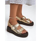 Resti Women's Thick Sole Sandals with Rhinestones Rocky Chic Cene