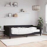  Dnevni krevet s madracem crni 100 x 200 cm od tkanine Cijene