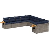  10-dijelni set vrtnih sofa od poliratana s jastucima sivi | shoptok.hr