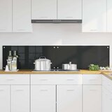 vidaXL Zaščita za kuhinjo Črna 90 x 40 x 0.8 cm kaljeno steklo | Shoptok.si