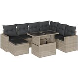 Maison Chic Seti vrtnega pohištva - Vrtna garnitura - Vrtni pohištvo set 8-delna z blazinami sv. siv poli ratan, (21797858) | Shoptok.si