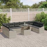  11-dijelni set vrtnih sofa poliratan s jastucima svijetlosivi | shoptok.hr