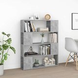vidaXL Ormarić za knjige / sobna pregrada boja betona 100x24x124 cm | shoptok.hr