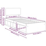  Konstrukcija postelje z vzglavjem Betonsko siva 75 x 190 cm, (5000102978) | Shoptok.si
