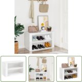 The Living Store Regal za čevlje visok sijaj bel 75x35x45 cm inženirski les - Stojalo Za Čevlje, (21744471) Cene