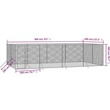 vidaXL Zunanji pasji boks srebrn 8x4x2 m pocinkano jeklo | Shoptok.si