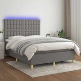  box spring s madracem LED tamnosivi 140x200 cm tkanina | shoptok.hr